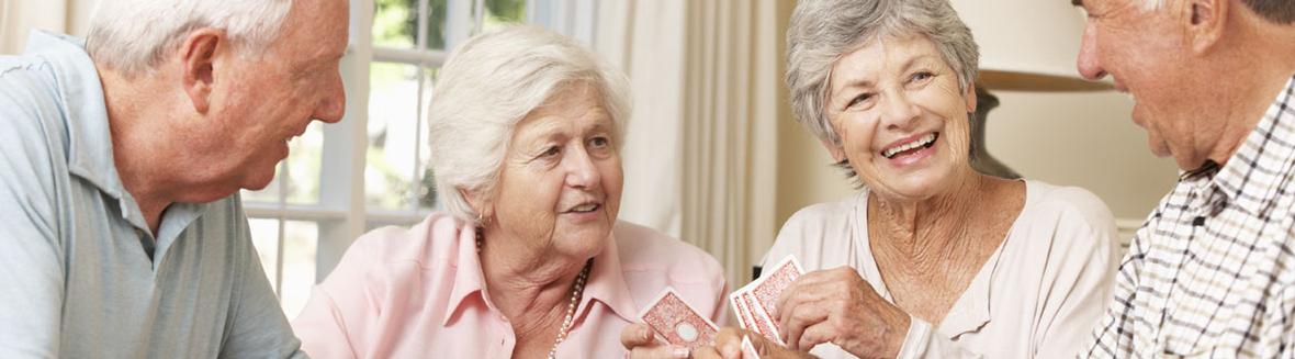 Residents playing a game of cards